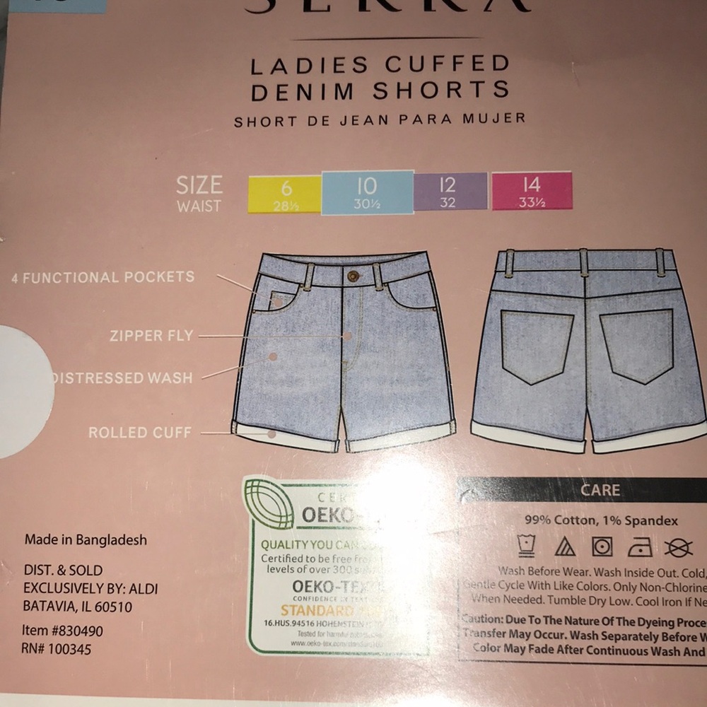 Serra Ladies Cuffed Denim Shorts - Light Blue - Picture 3 of 9